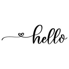 Handlettered hello with heart flourish