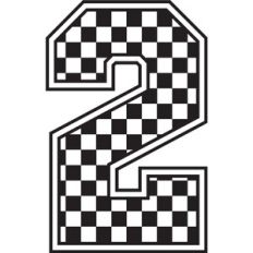 Number 2 Checkered Race Car Pit Crew