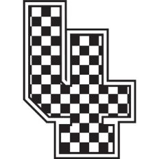 Number 4 Checkered Race Car Pit Crew