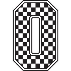Number 0 Checkered Race Car Pit Crew