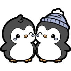 cute penguin couple