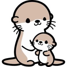 dad and son otter