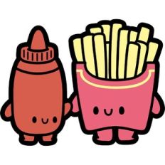 chibi fries and ketchup couple
