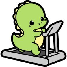 dino on a treadmill