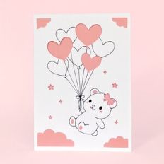 New Baby Card - Bear Girl