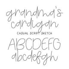 BFC Grandma's Cardigan Sketch Cursive Script Sketch Font