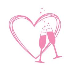 Heart Champagne Glasses Wedding