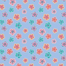 Cute Simple Hawaiian Flowers Pattern on Light Blue