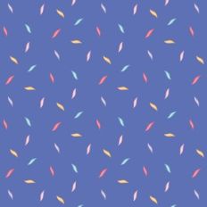 Abstract Colorful Leaves Pattern on Blue Periwinkle