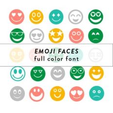 emoji faces full color font