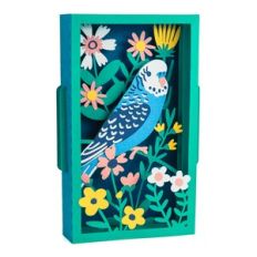 Budgie Parakeet with Wildflowers 3D Slot Card