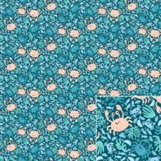 Beach Rock Pool Crabs and Fish Printable Pattern Background