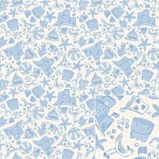 Beach Day Summer Blue and White Toile Printable Pattern Background