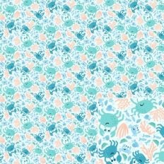 Cute Rock Pool Crabs, Shells and Fish Printable Pattern Background