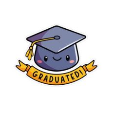 Cute Smiling Graduation Hat - Sticker