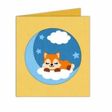 baby fox sleeping card