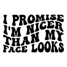 I promise I'm nicer than my face looks