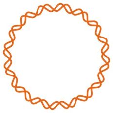 Wavy Ribbon Circle Frame or Border