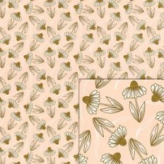 daisies on peach printable pattern