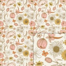 florals on cream printable pattern