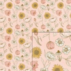 printable pattern florals on pink