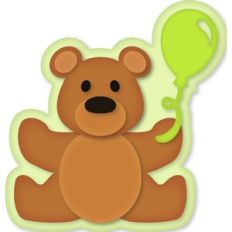 1 Balloon Teddy Card