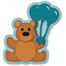 3 Balloon Teddy Card