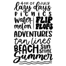Summer Typography Words