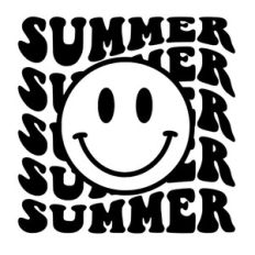 Summer stacked wavy smile face