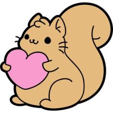 cute squirrel with heart