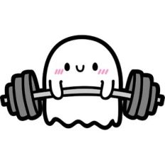 cute ghost deadlifting