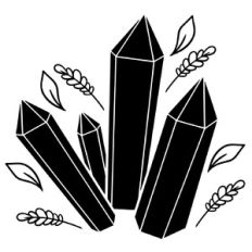 Crystals with leaves