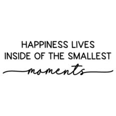 happiness lives inside of the smallest moments