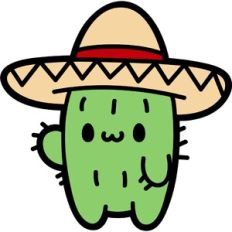 chibi cactus with sombrero