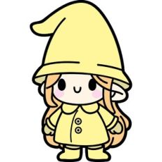 chibi spring gnome with raincoat