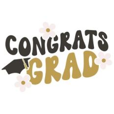 Congrats Grad Retro Flowers