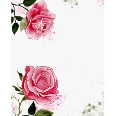 Two Roses Watercolor Cover Card