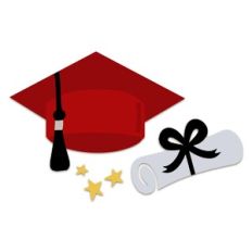 Diploma and Hat with Stars