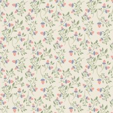 Branches with Leaves and magic Flowers Pattern on creamy