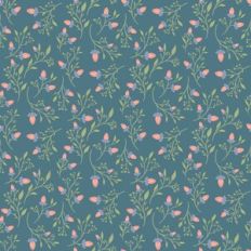 Branches with Leaves and magic Flowers Pattern - dark green