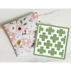 floral pattern geometric card and envelope