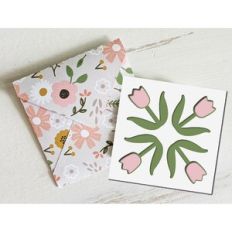 4 tulips card and envelope