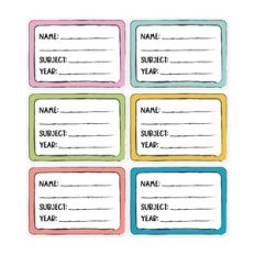 Printable School Book Label Stickers Print and Cut