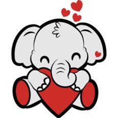 cute elephant with heart