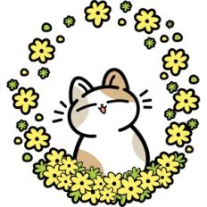 happy spring cat
