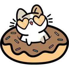 cute cat in a donut