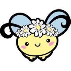 cute bee with floral crown