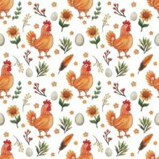 Pattern with a rooster