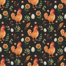 Pattern with a rooster