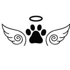 Dog paw with wings